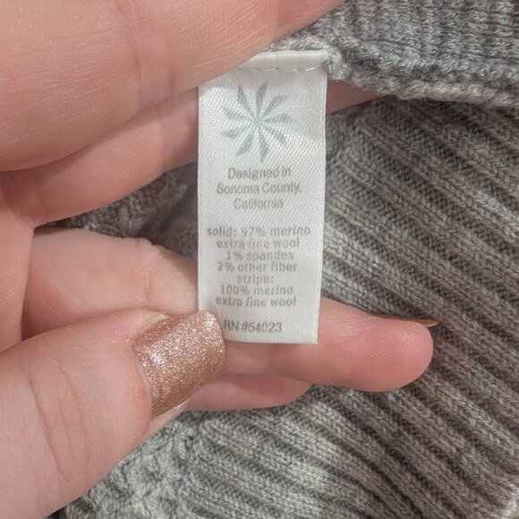 ATHLETA Merino Extra Fine Wool Sweater Dress XS Gray Turtleneck 3/4 Sleeve - Picture 8 of 11